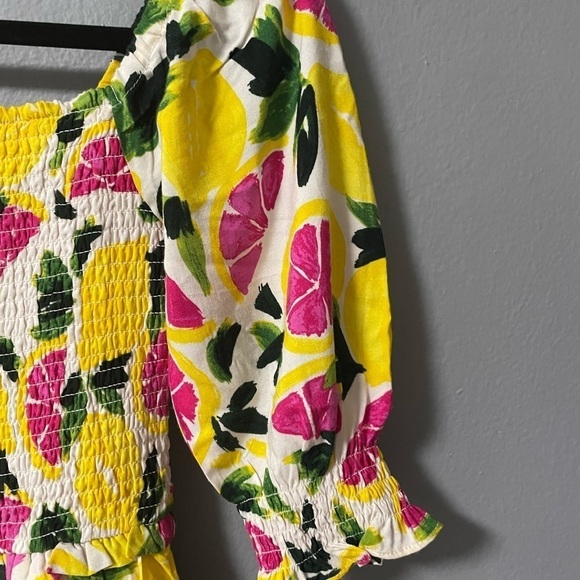 NWT Steve Madden Challis Midi Dress in a Grapefruit Print. Size X-Small - Picture 5 of 9